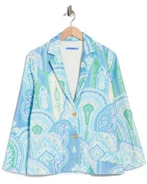 J.McLaughlin Jada Terry Cotton Two Button Blazer - Blue
