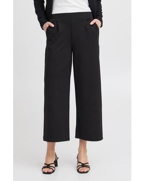 Ichi Pull-On Wide Leg Pants - Black