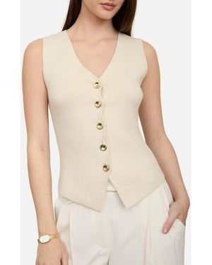 Blu Pepper Button-Up Vest - Natural