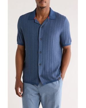 Scotch & Soda Button-Up Sweater Polo - Blue