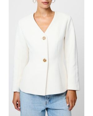 French Connection Boiled Wool Jacket - White