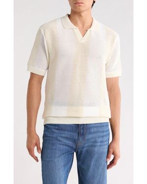 Tom Baine Johnny Collar Short Sleeve Knit Sweater - White