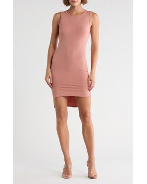 Go Couture High/Low Jersey Minidress - Pink