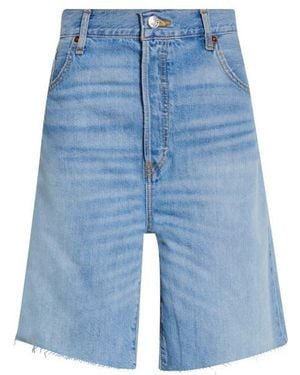 RE/DONE '90S Raw Hem Long Denim Shorts - Blue