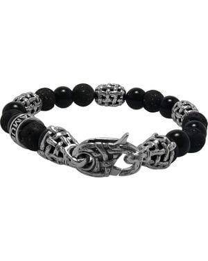 Samuel B. Lava & Onyx Beaded Bracelet - Black