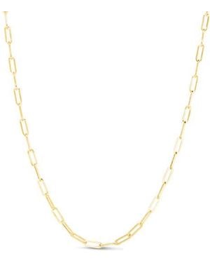 Queen Jewels 14K Paper Clip Chain Necklace - Metallic