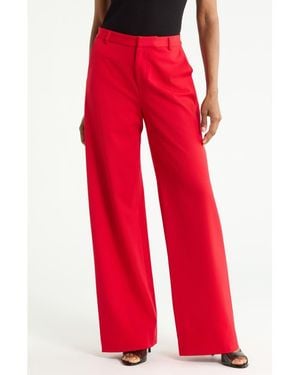 L'Agence Livvy Straight Leg Pants - Red