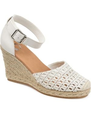 Journee Collection Journee Sierra Woven Espadrille Wedge Sandal - White