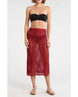 Nordstrom Rack Crochet Cover-Up Skirt - Red