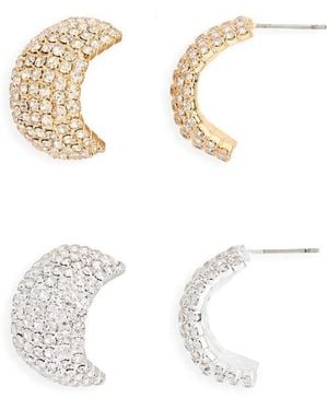 Tasha Crystal Hoop Earrings - White