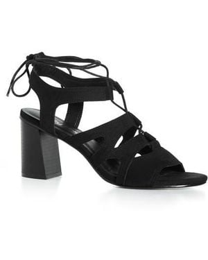 City Chic Lacey Ankle Tie Sandal - Black