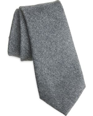 Canali Heathered Wool Flannel Tie - Gray