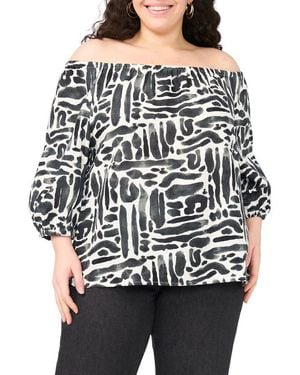 Vince Camuto Off The Shoulder Puff Sleeve Top - Black