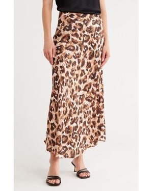Steve Madden Satin Trumpet Skirt - Natural