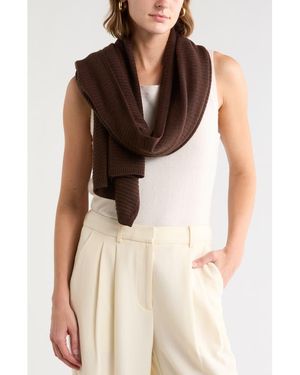 Nordstrom Cashmere Rib Scarf - Brown