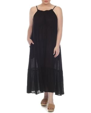 Boho Me Deep Back Ruffle Hem Dress - Black