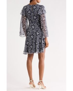 Rebecca Taylor Rochelle Fleur Silk Minidress - Blue