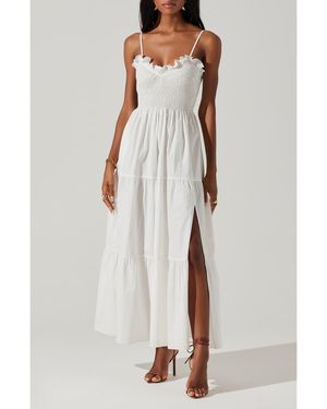 Astr Seraphine Fit & Flare Maxi Sundress - White