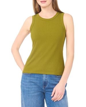Halogen® Fitted Ribbed Tank Top - Green