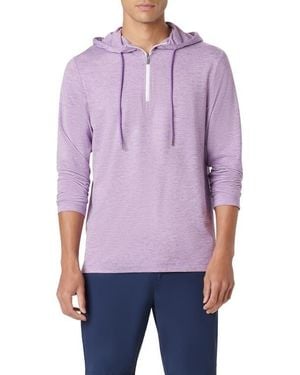 Bugatchi Quarter Zip Performance Hoodie - Purple
