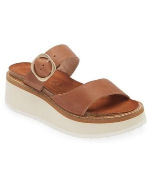 Naot Halvah Platform Wedge Sandal - Brown