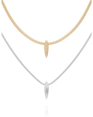 Vince Camuto Set Of 2 Layered Necklaces - Metallic