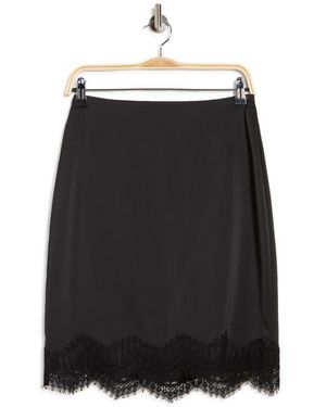 Wayf Lace Inset Midi Skirt - Black