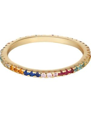 Adornia 14K Plated Cubic Zirconia Eternity Band Ring - Metallic