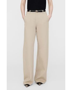 Anine Bing Briley High Waist Wide Leg Pants - Natural