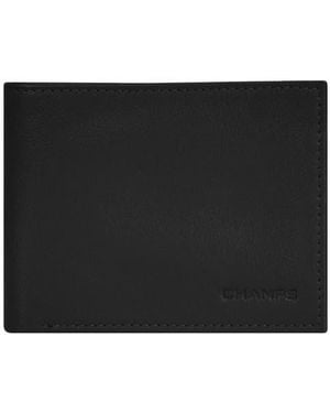 CHAMPS Onyx Id Flap Leather Bifold Wallet - Black