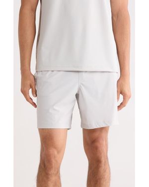 90 Degrees Madras Power 7-Inch Shorts - Gray
