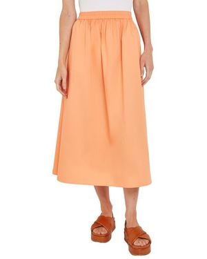 Misook Pleat Cotton Skirt - Orange