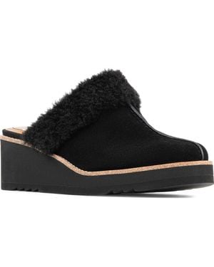 Donald J Pliner Elate Faux Shearling Trim Wedge Mule - Black