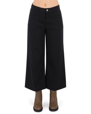 Hurley Horizon Patch Pocket Ankle Wide Leg Twill Pants - Black