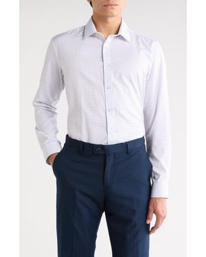 Dylan Park Slim Fit Perfect Stretch Long Sleeve Button Down Shirt - White