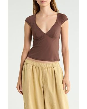 BDG Je T'Aime Cap Sleeve Top - Blue