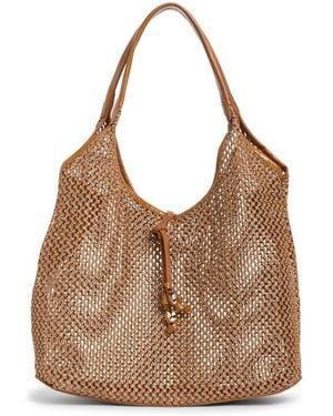 Steve Madden Sabrina Woven Tote With Shoulder Bag - Brown
