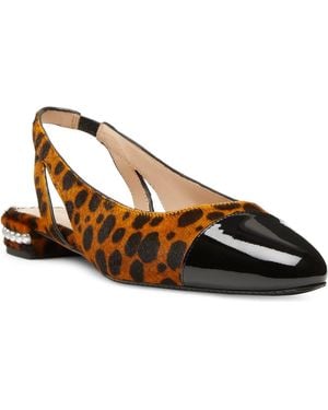 Stuart Weitzman Pearl Genuine Calf Hair Slingback - Brown