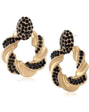 Jardin Pavé Crystal Twist Stud Earrings - Metallic
