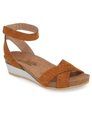 Naot Wand Wedge Sandal - Brown