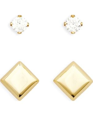 Argento Vivo Set Of 2 Stud Earrings - Metallic