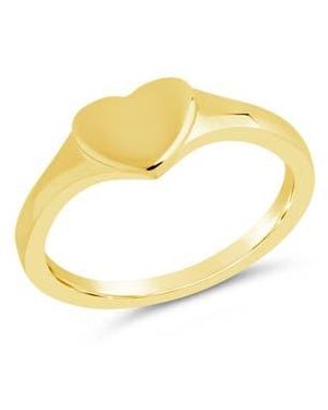 Sterling Forever Josephine Heart Signet Ring - Metallic