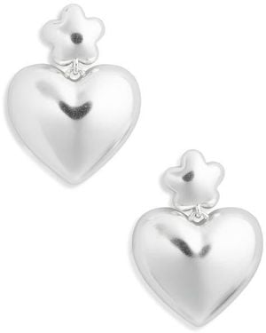 Madewell Puffy Heart Statement Earrings - White