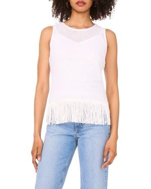 1.STATE Open Stitch Fringe Tank - Blue