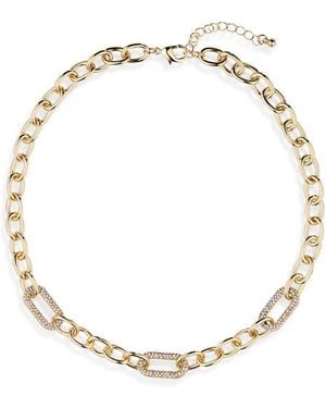 Nordstrom Rack Chunky Link Pavé Cz Necklace - Metallic