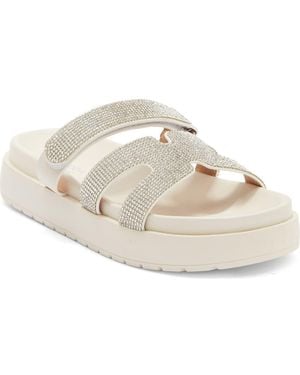 Top Moda Kemper Rhinestone Embellished Slide Sandal - Metallic