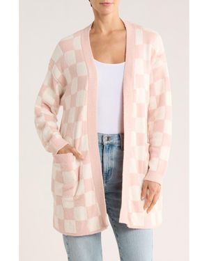 Sanctuary Checkered Sleep Cardigan - Pink