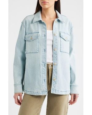 Faherty Holden Denim Shirt Jacket - Blue