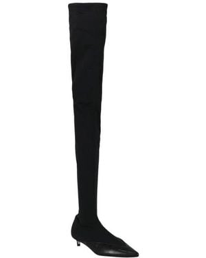 Givenchy Stretch Over-The-Knee Kitten Heel Boot - Black