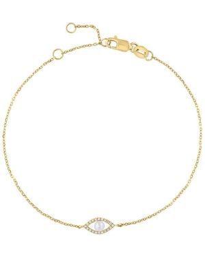 Effy Freshwater Pearl & Diamond Evil Eye Bracelet - White
